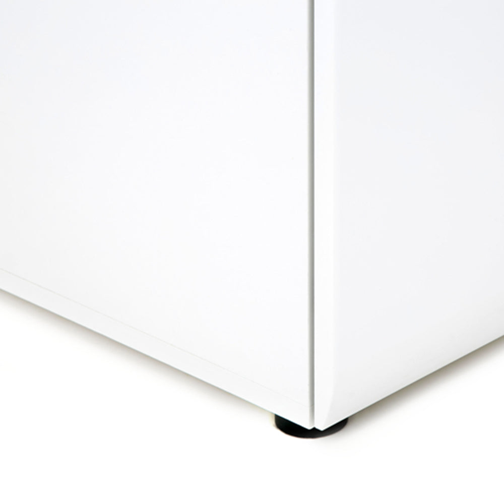 Chelsea Bedroom 2 drawer bedside in white with an Truffle Oak Trim