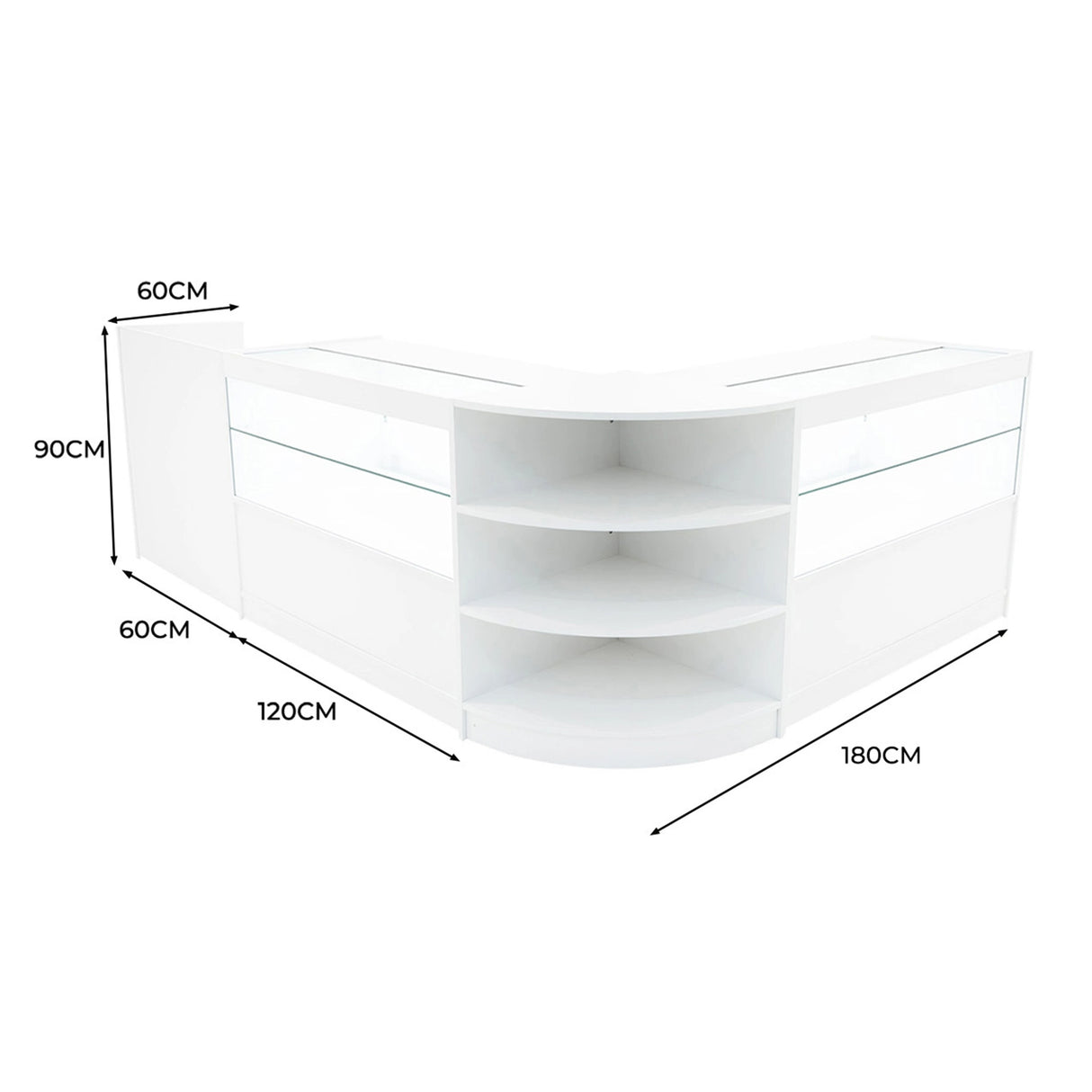 Eclipse LED Shop Counter Set LM60, TB60 & 2 x C1200 - White