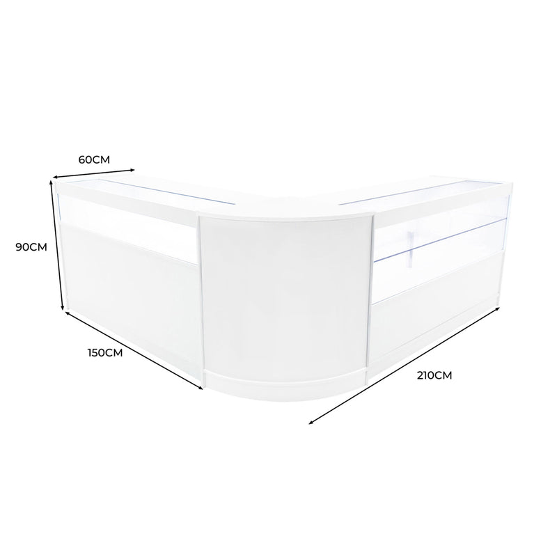 Adonis LED Shop Counter Set B1500, C1500 & CM60 - White