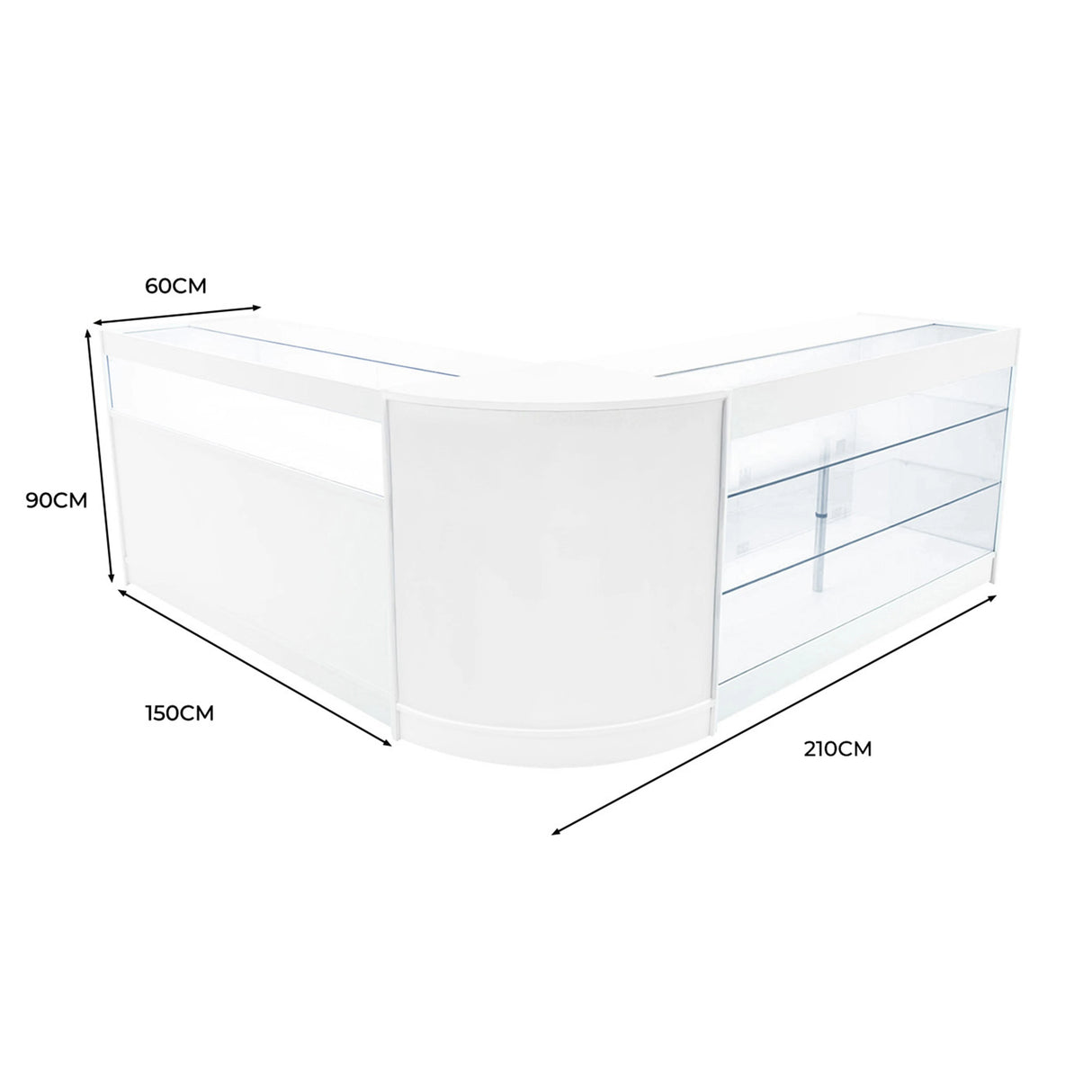 Triton LED Shop Counter Set K1500, B1500 & CM60 - White