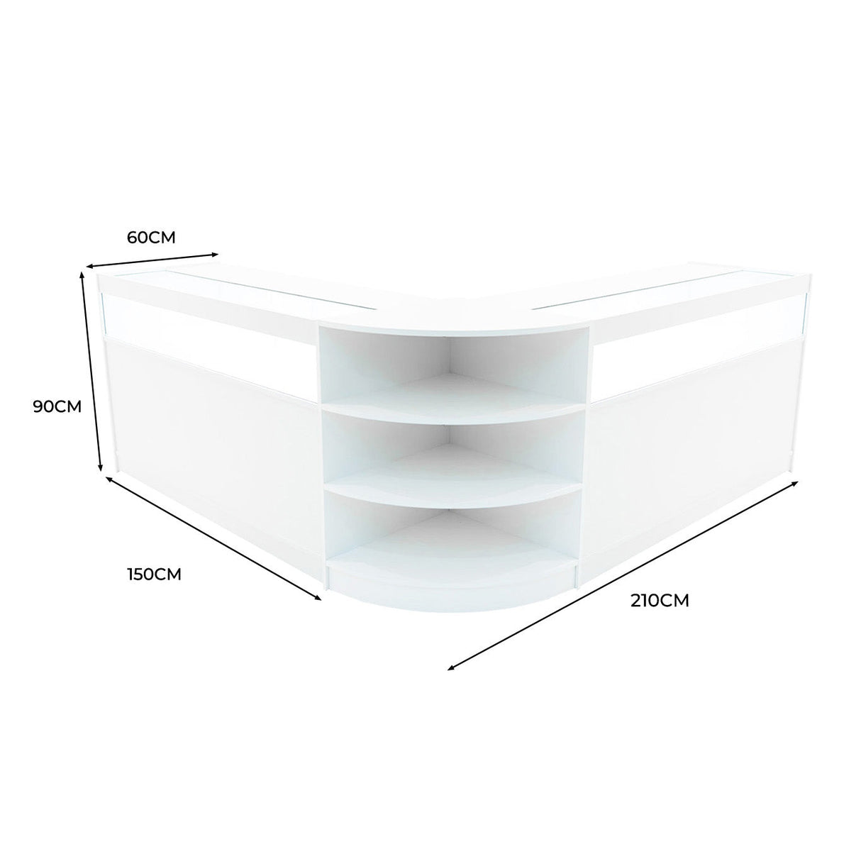 Theseus LED Shop Counter Set LM60 & 2 x B1500 - White