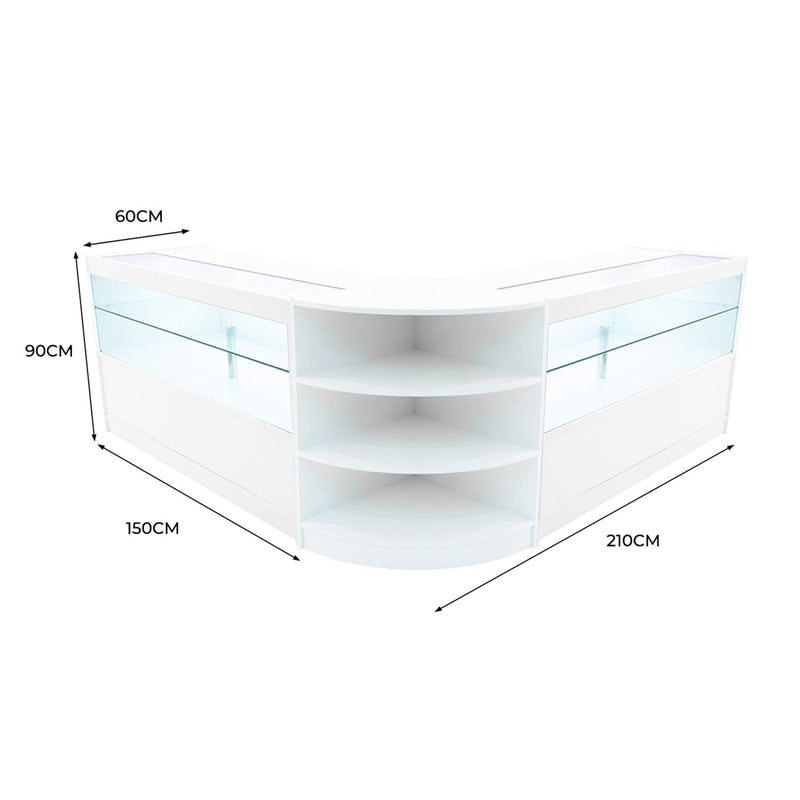 Andromeda LED Shop Counter Set LM60 & 2 x C1500 - White