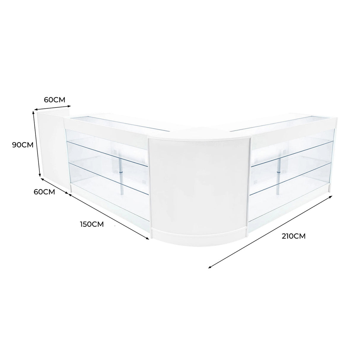 Aries LED Shop Counter Set CM60, TB60 & 2 x K1500 - White