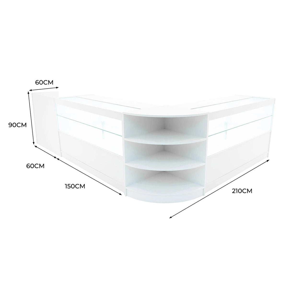Eclipse LED Shop Counter Set LM60, TB60 & 2 x C1500 - White
