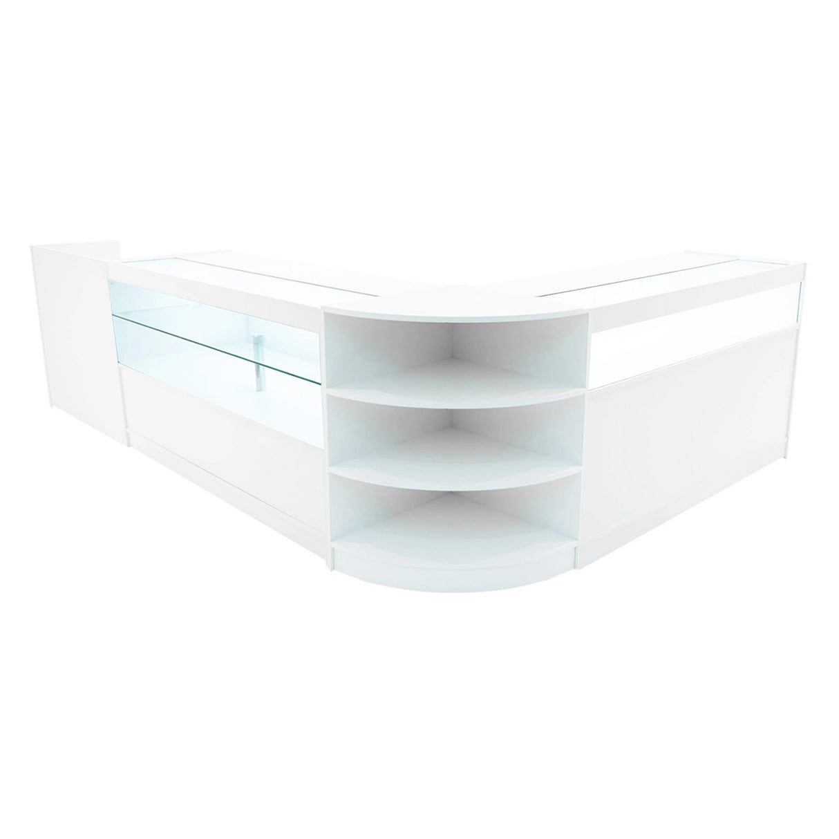 Europa LED Shop Counter Set B1500, C1500, TB60 & LM60 - White