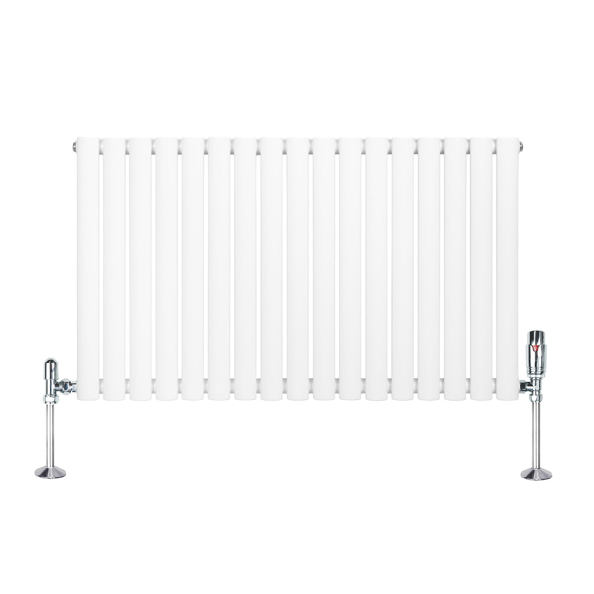 Oval Single Column Radiator & Valves 600mm x 1020mm White