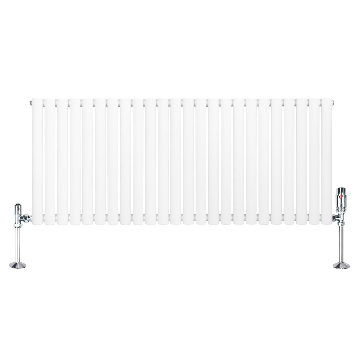 Oval Single Column Radiator & Valves 600mm x 1440mm White