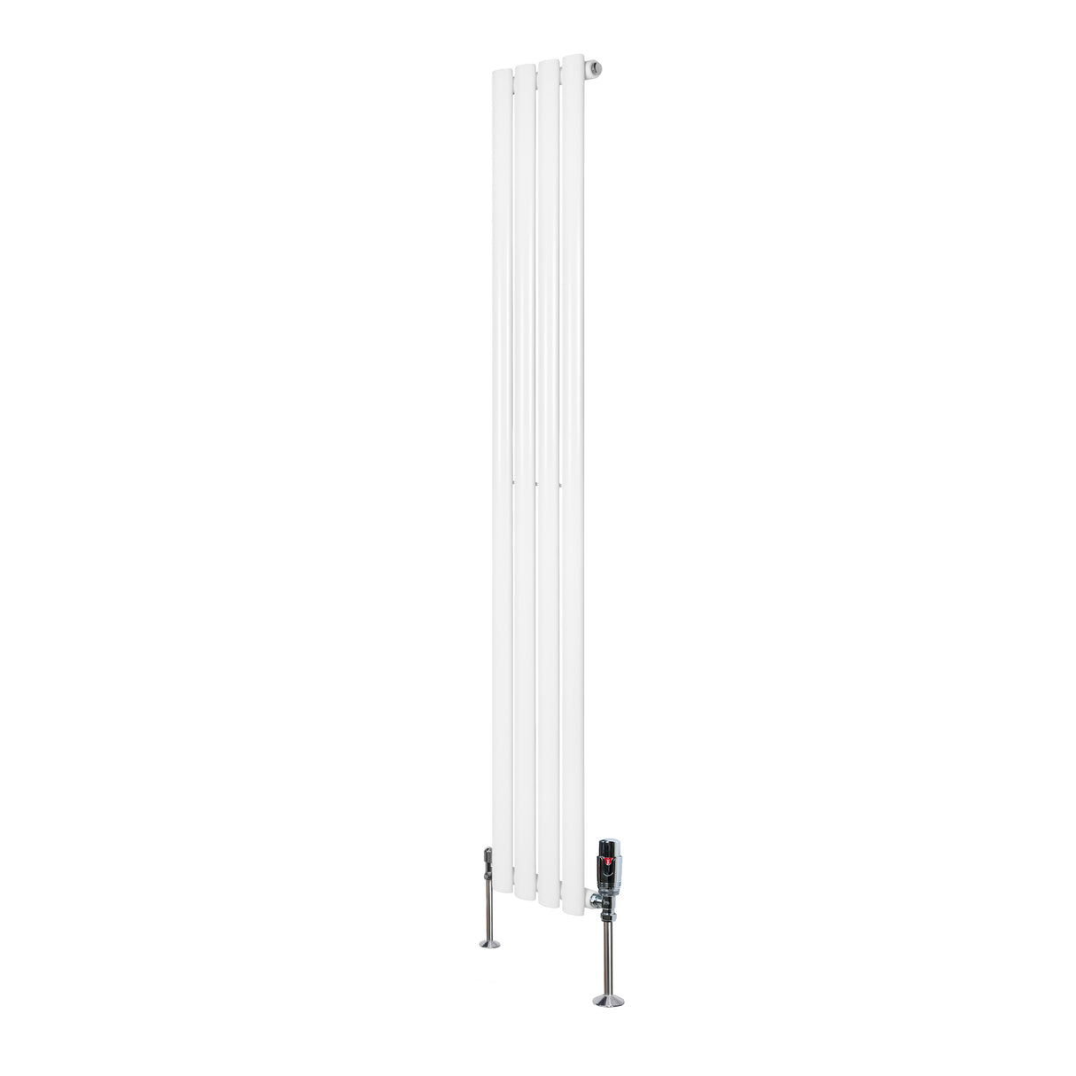 Oval Single Column Radiator & Valves 1600mm x 240mm White