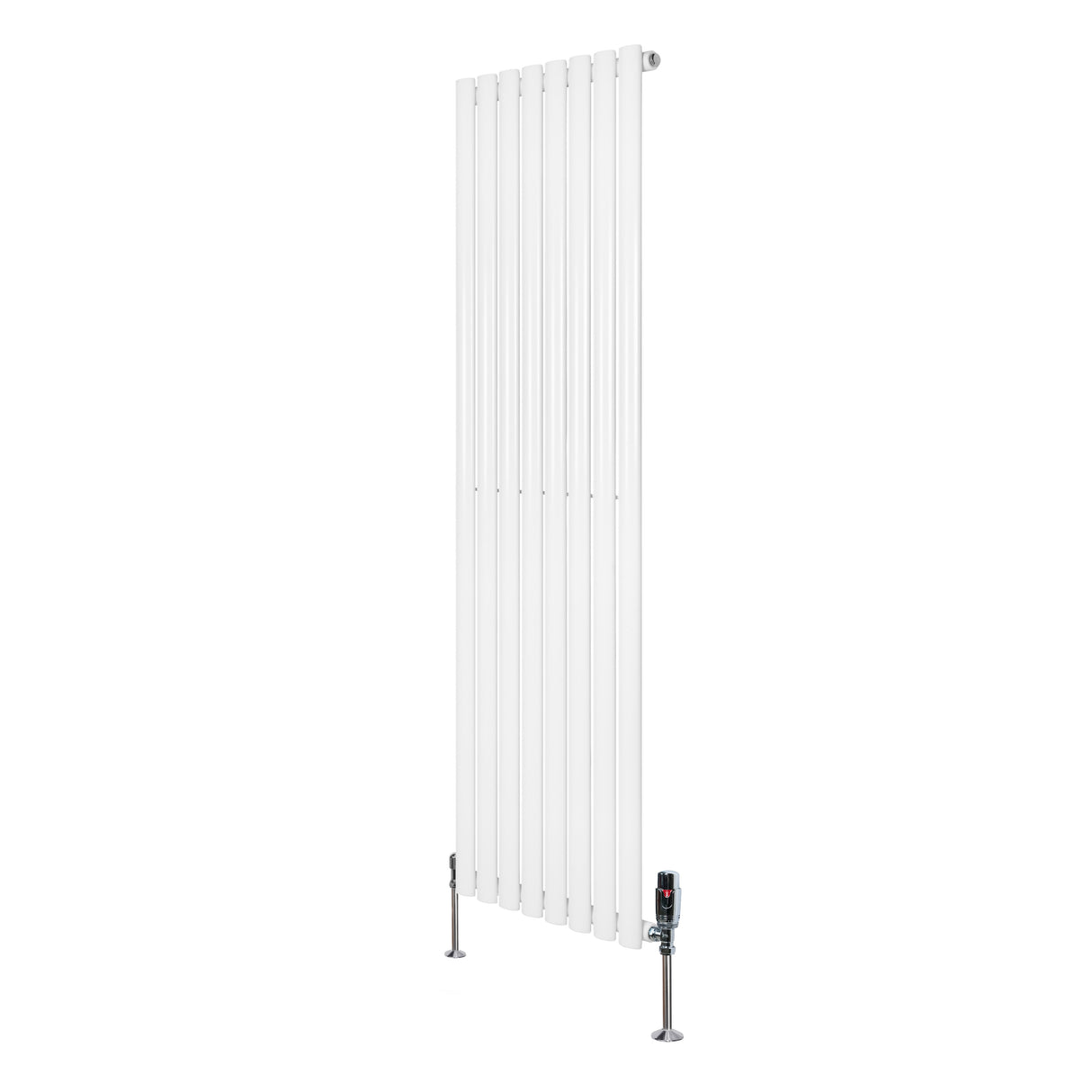 Oval Single Column Radiator & Valves 1600mm x 480mm White