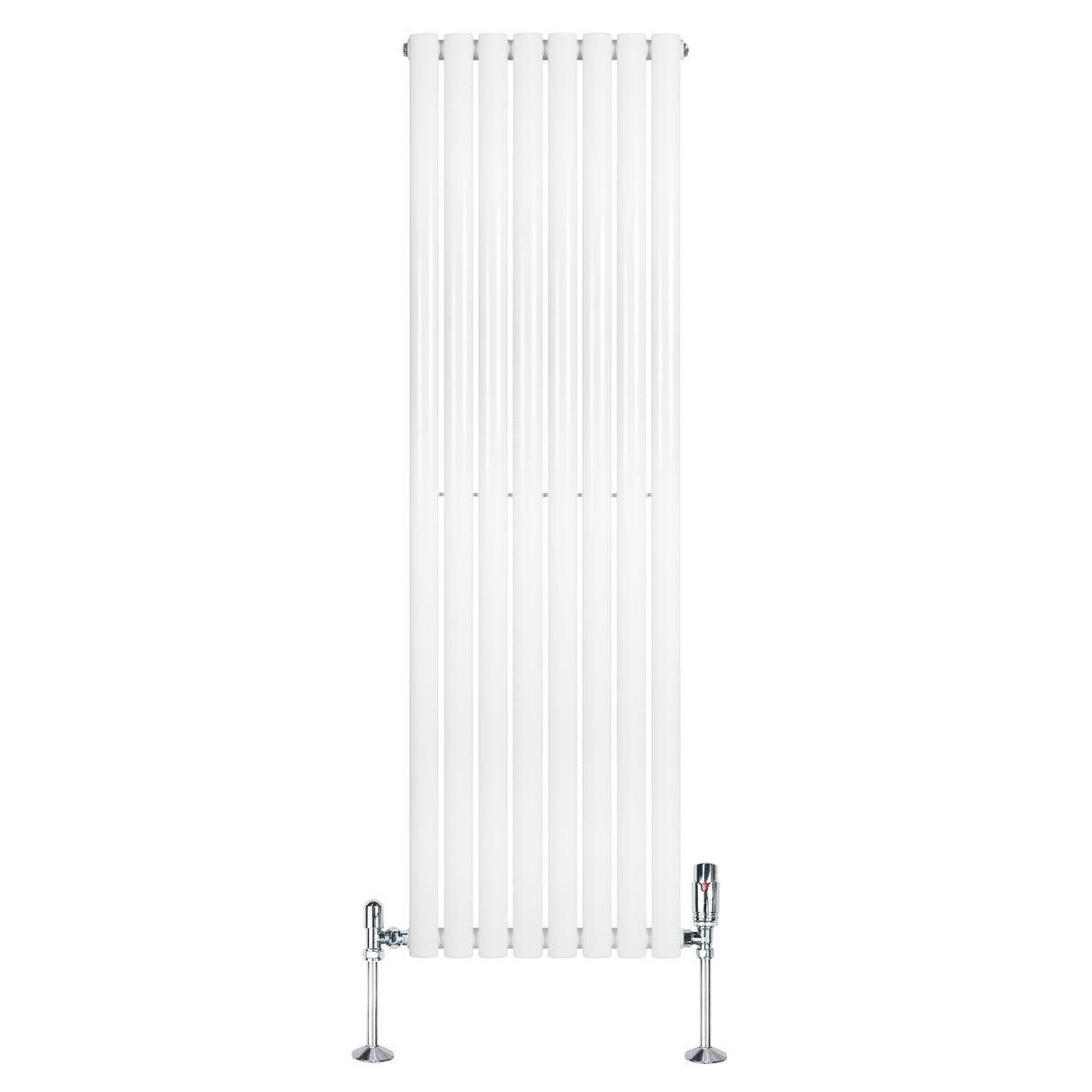 Oval Single Column Radiator & Valves 1600mm x 480mm White