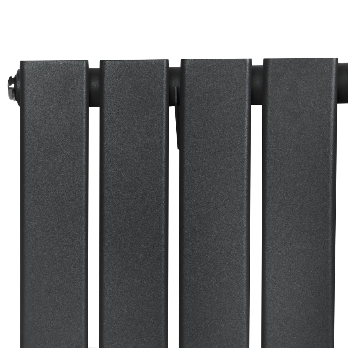 Flat Single Column Radiator & Valves 600mm x 700mm Anthracite Grey
