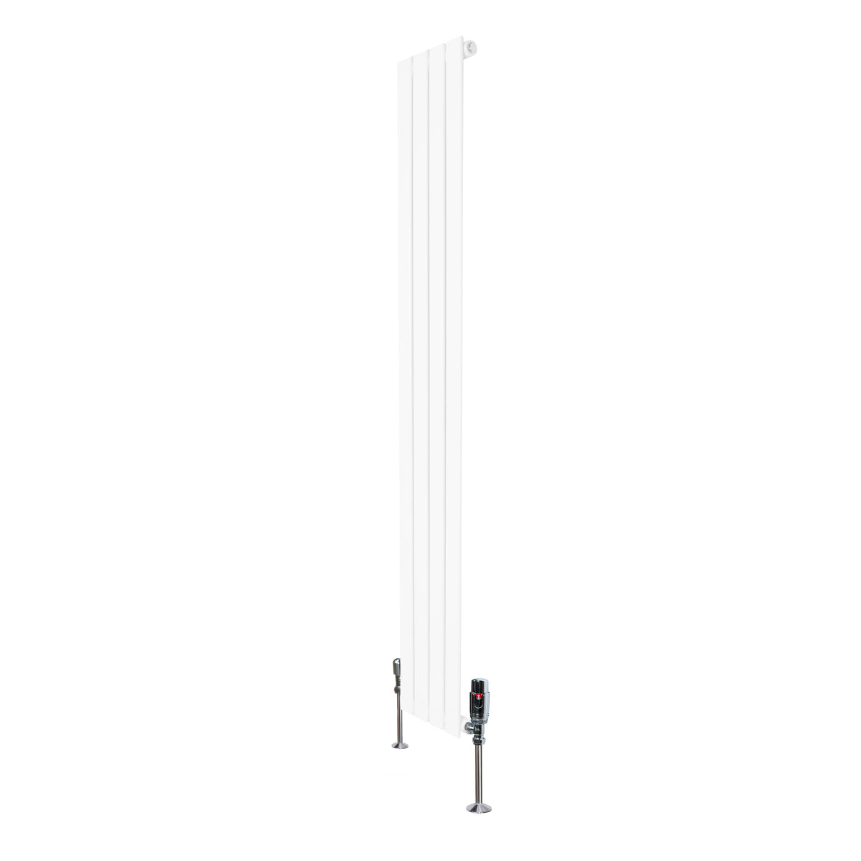 Flat Single Column Radiator & Valves 1600mm x 280mm White