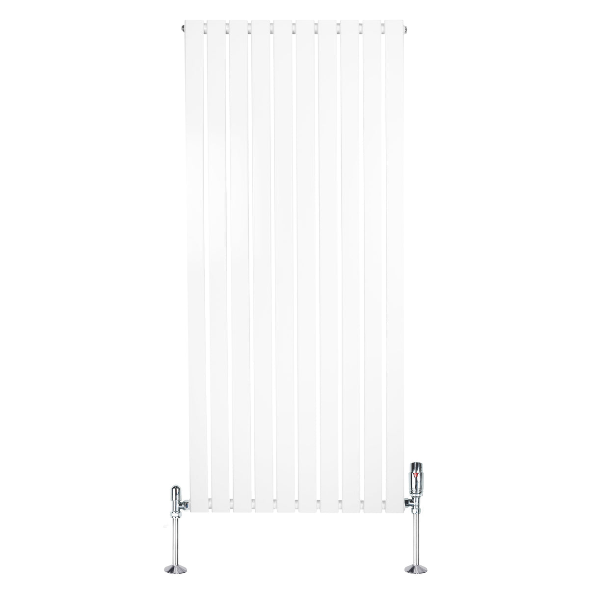Flat Single Column Radiator 1600mm x 700mm & Valves White
