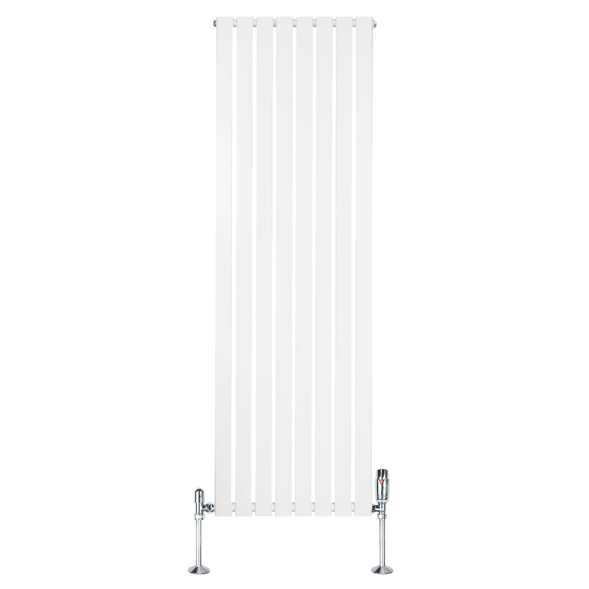 Flat Single Column Radiator & Valves 1800mm x 560mm White