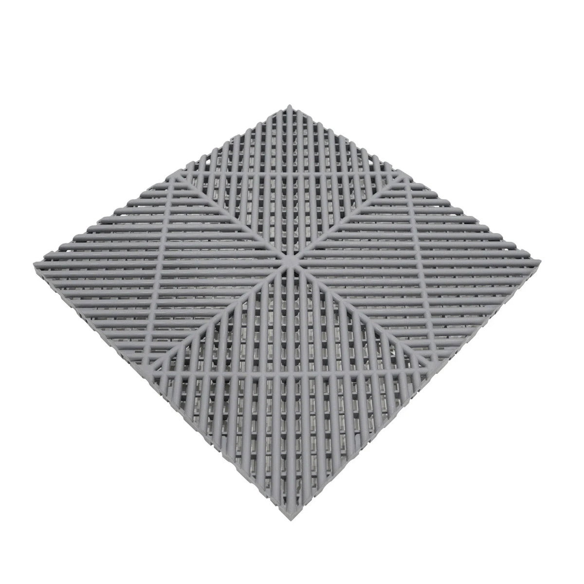Vented Garage Floor Tiles x 225 With Edges - Grey