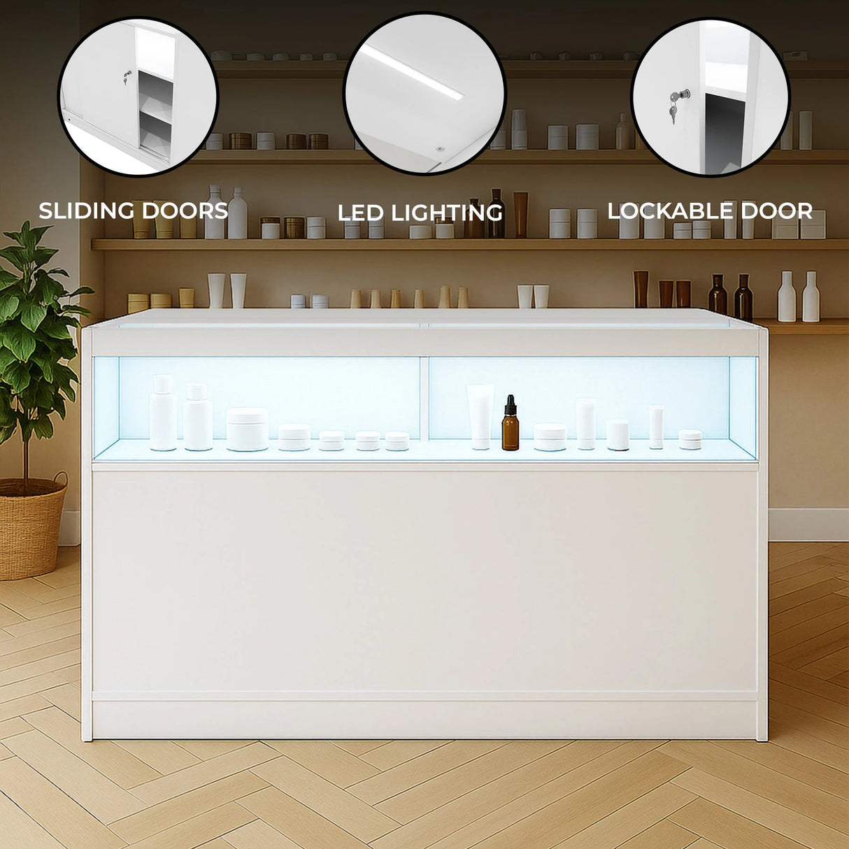 LED Retail Shop Counter B1500 - White