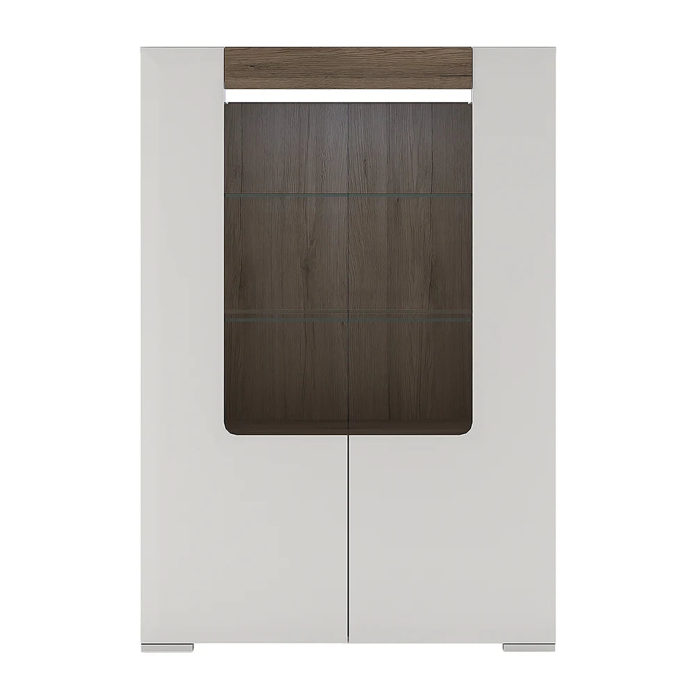Toronto Low Glazed 2 Door Display Cabinet with Internal Shelves (Plexi Light)