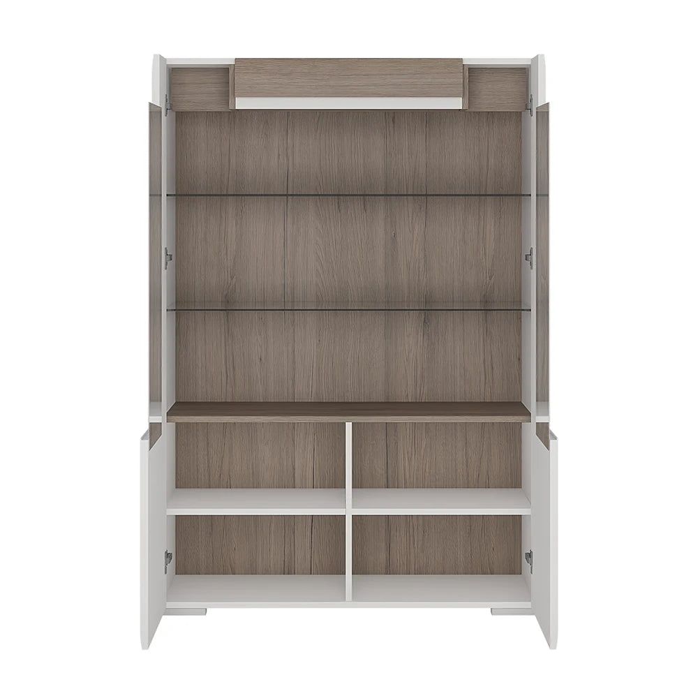 Toronto Low Glazed 2 Door Display Cabinet with Internal Shelves (Plexi Light)