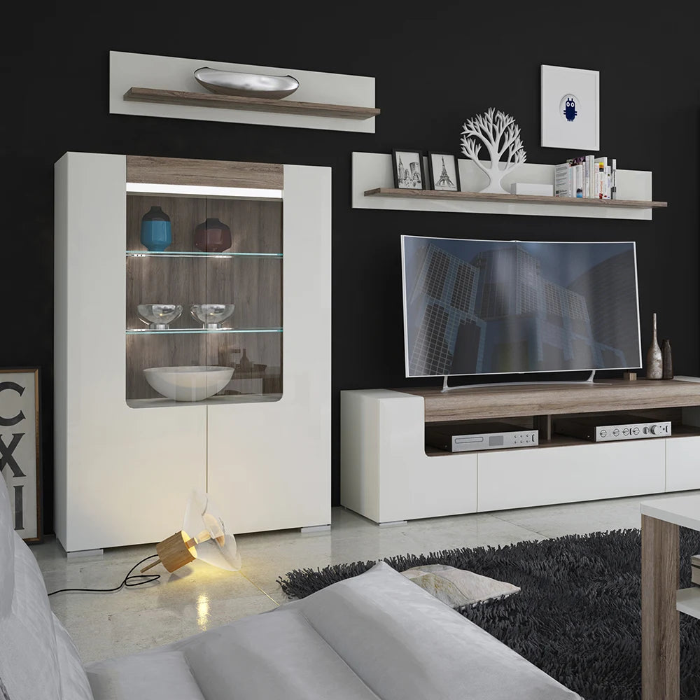 Toronto Low Glazed 2 Door Display Cabinet with Internal Shelves (Plexi Light)