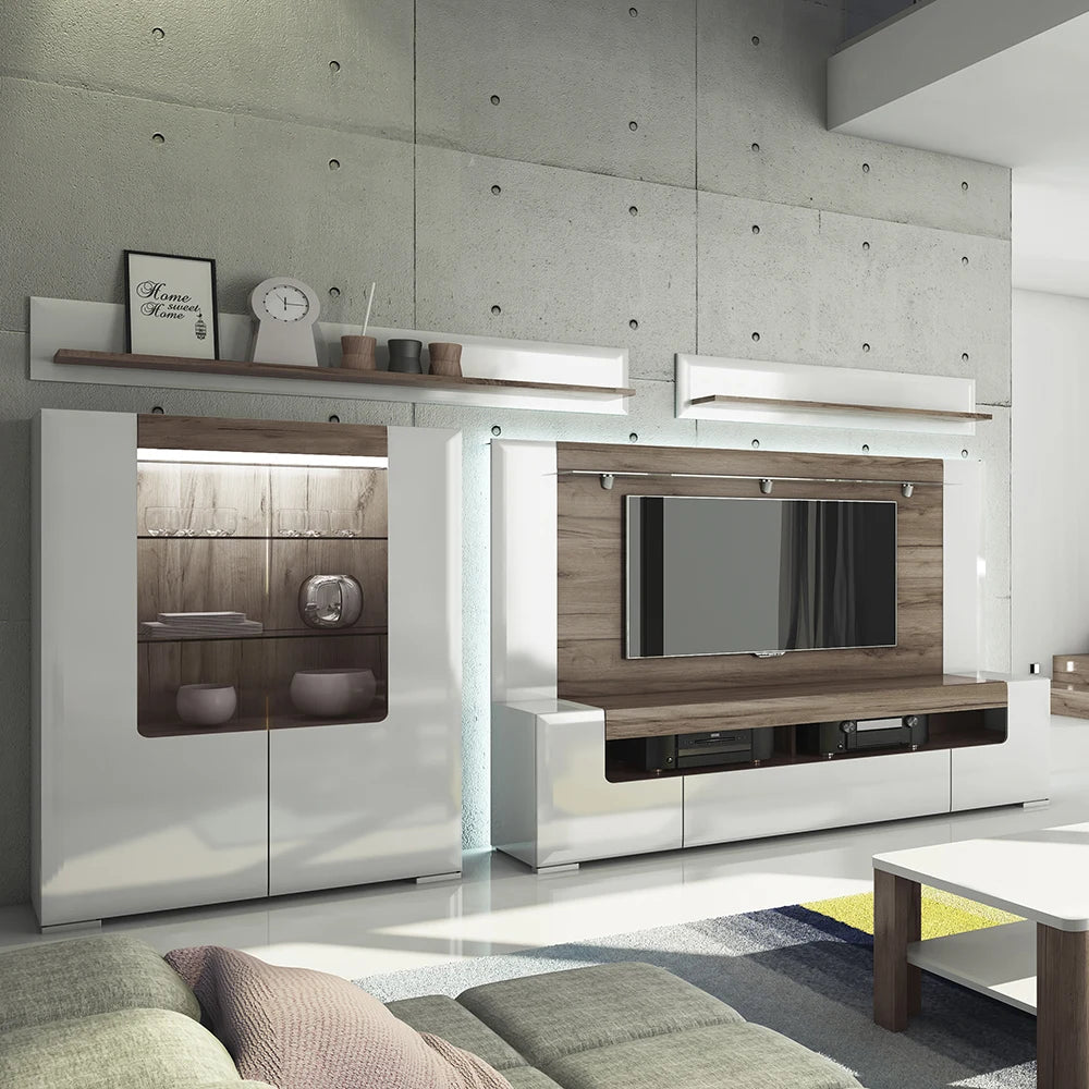 Toronto Low Glazed 2 Door Display Cabinet with Internal Shelves (Plexi Light)