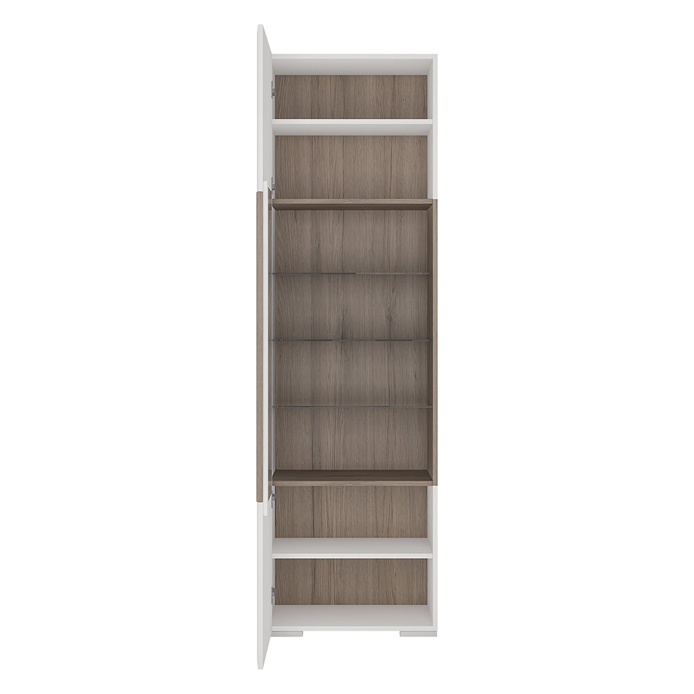 Toronto Tall Narrow Glazed Display Cabinet with Internal Shelves (Plexi Light)