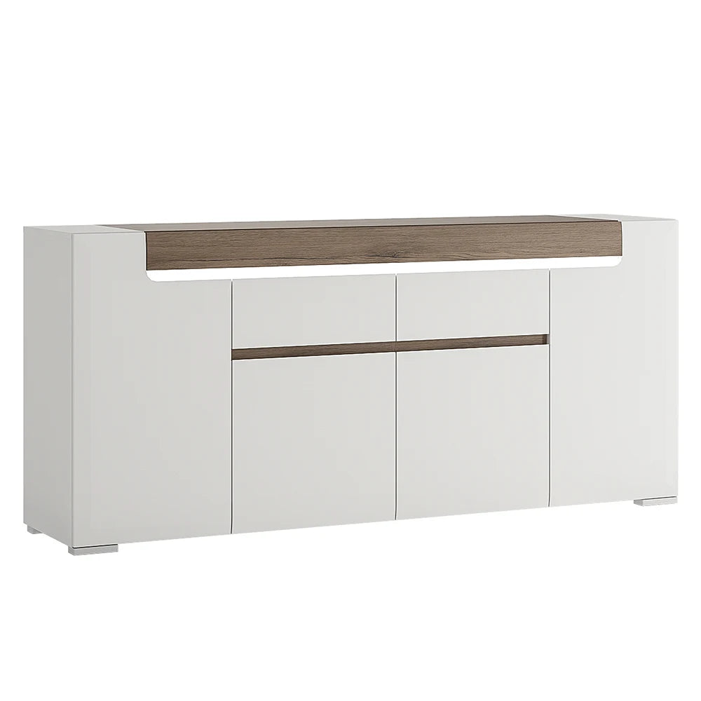 Toronto Wide Sideboard 4 Doors 2 Drawers with LED