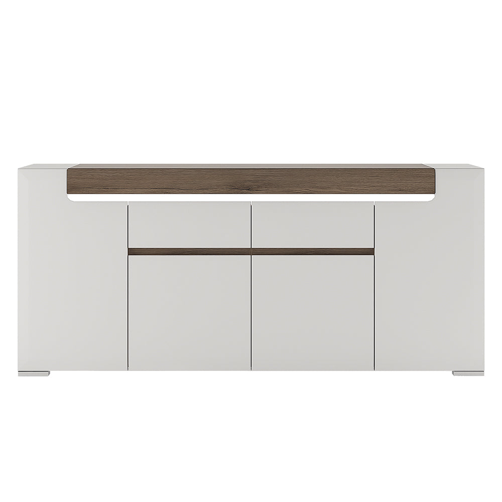 Toronto Wide Sideboard 4 Doors 2 Drawers with LED