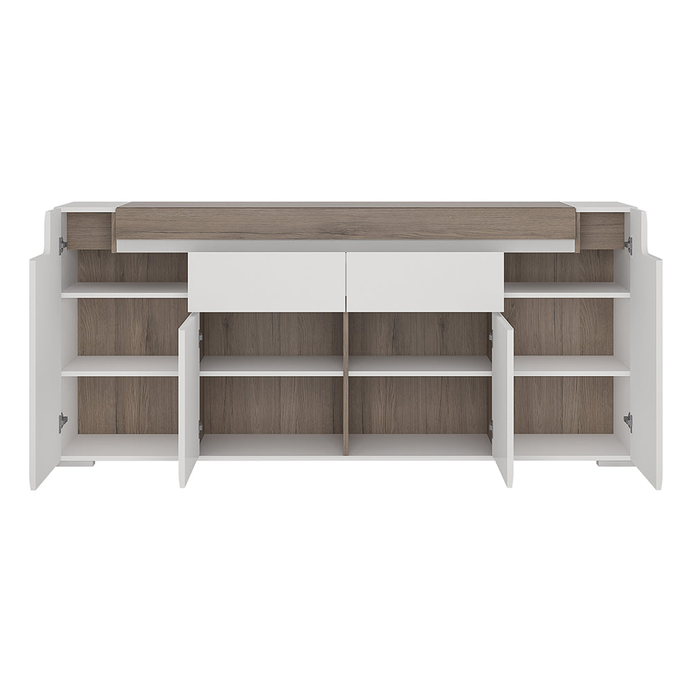 Toronto Wide Sideboard 4 Doors 2 Drawers with LED