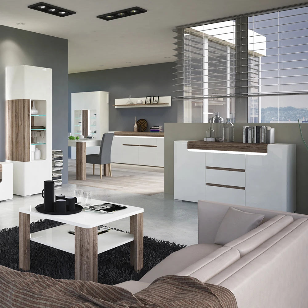 Toronto Wide Sideboard 4 Doors 2 Drawers with LED