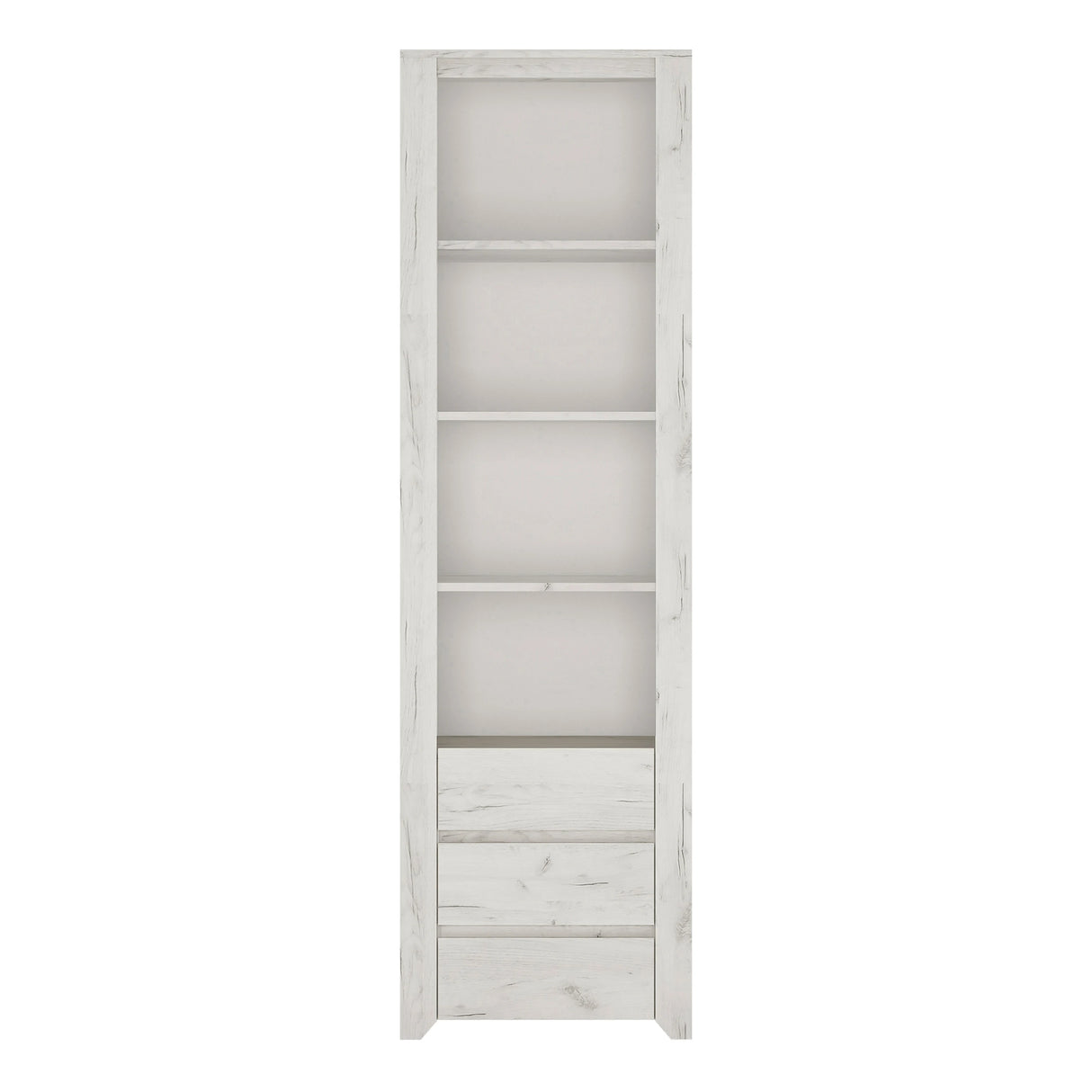 Angel Tall Narrow 3 Drawer Bookcase