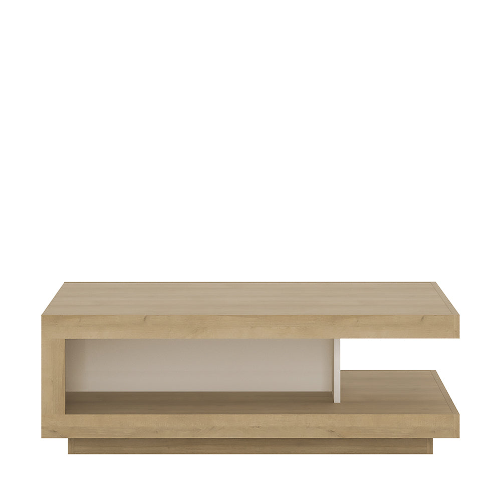 Lyon Designer Coffee Table in Riviera Oak/White High Gloss