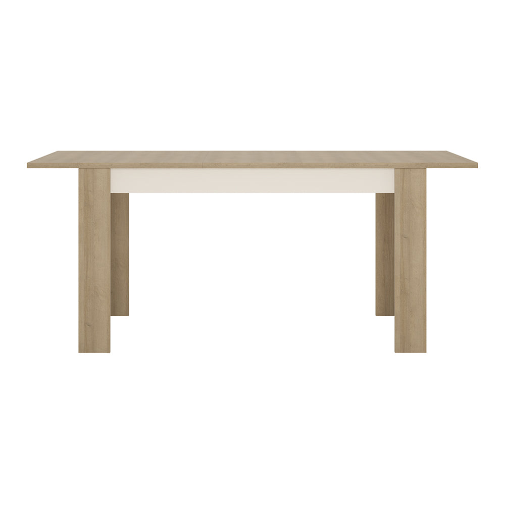 Lyon Medium Extending Dining Table 140-180cm in Riviera Oak/White High Gloss