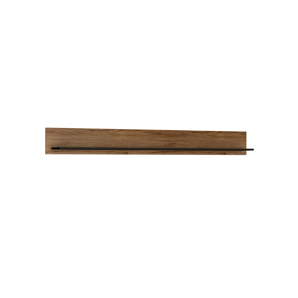 Brolo 197cm Wall Shelf in Walnut and Dark Panel Finish