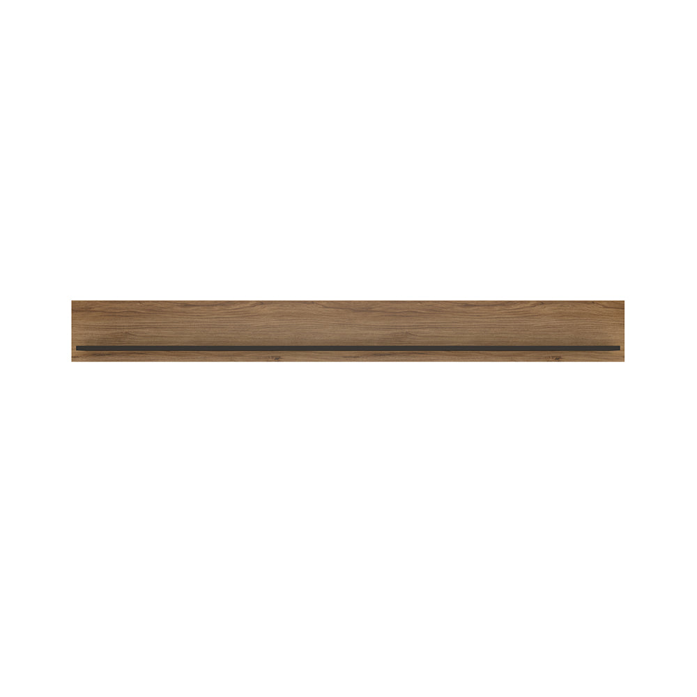 Brolo 197cm Wall Shelf in Walnut and Dark Panel Finish