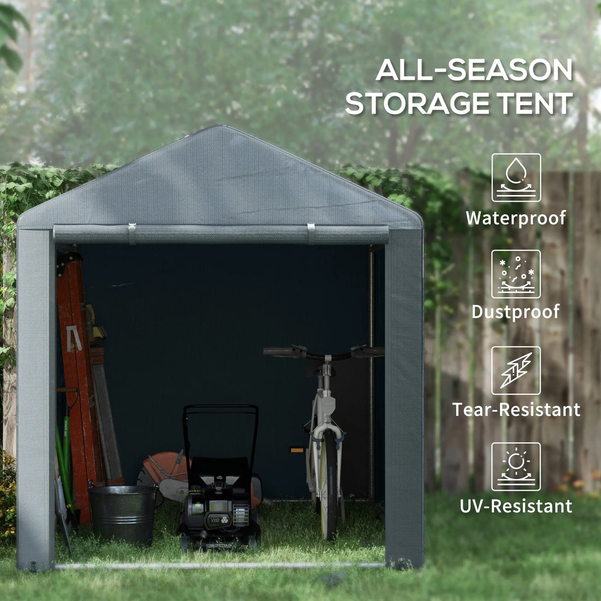 Outsunny 2.2 x 1.6 m Outdoor Storage Tent, with Accessories - Dark Grey