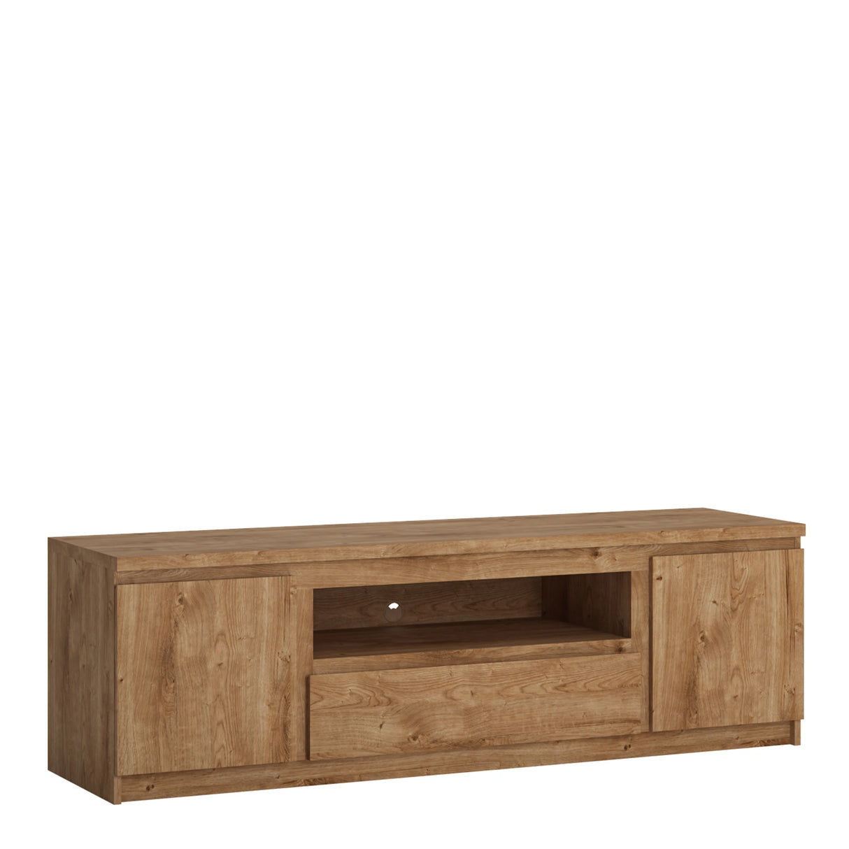 Fribo 166cm Wide TV Cabinet with 2 Doors and Drawer in Oak