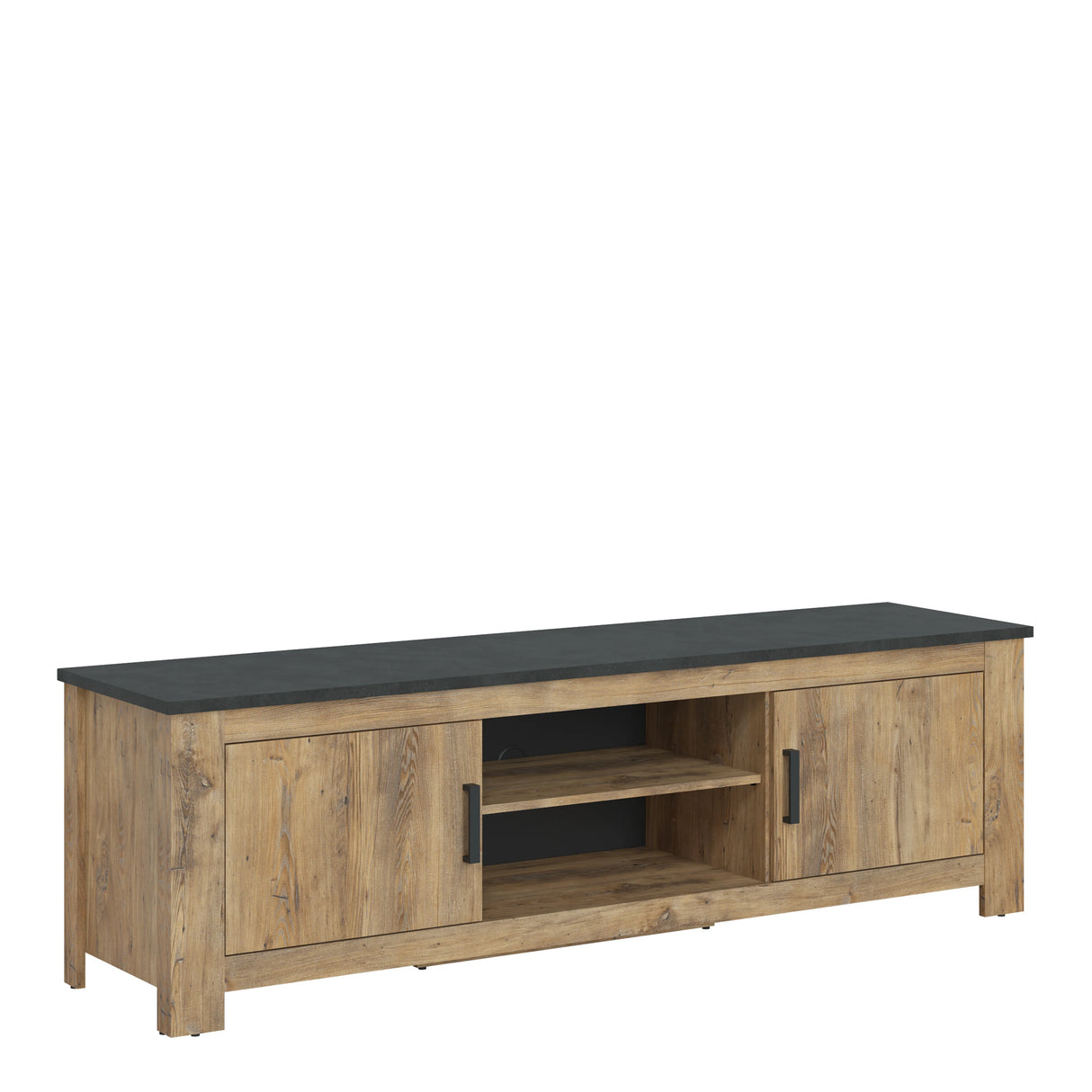 Rapallo 189cm Wide TV Cabinet Chestnut and Matera Grey