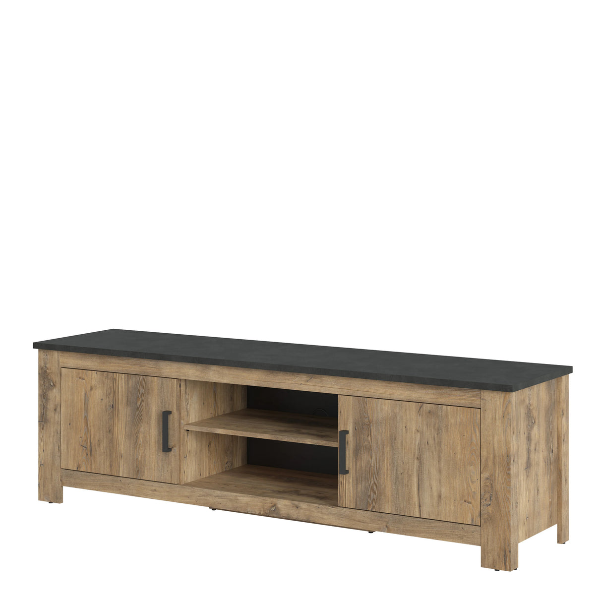 Rapallo 189cm Wide TV Cabinet Chestnut and Matera Grey