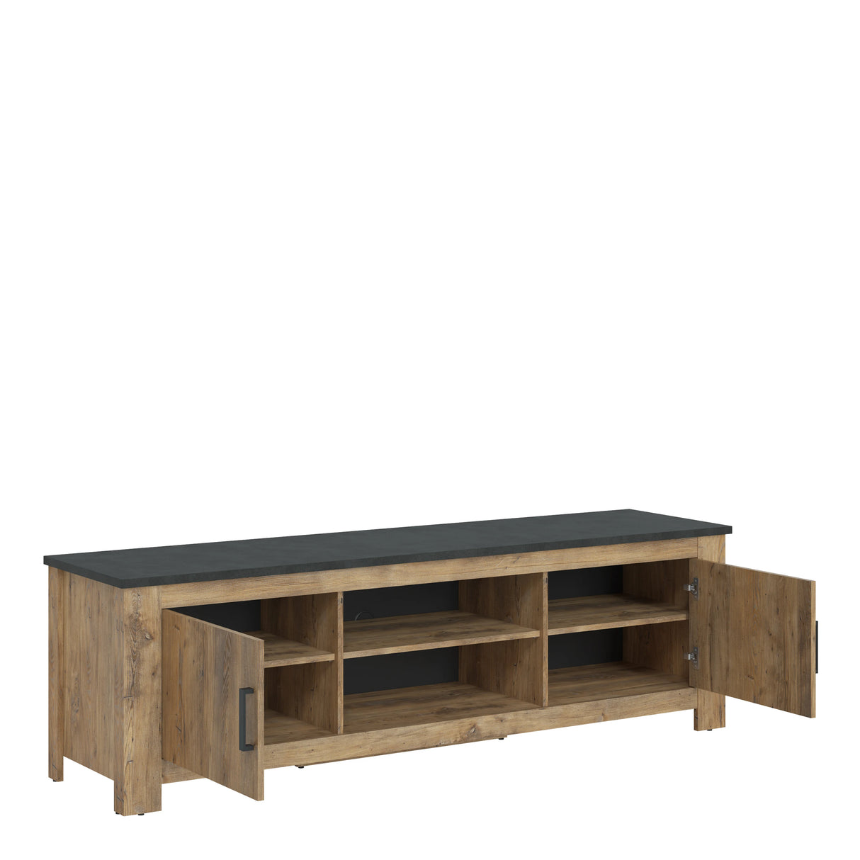 Rapallo 189cm Wide TV Cabinet Chestnut and Matera Grey