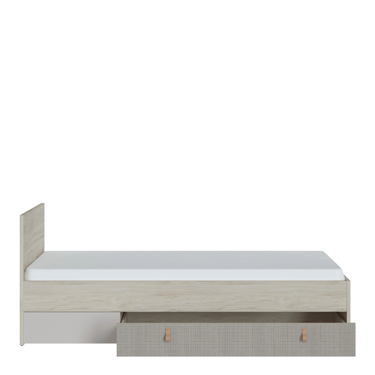 Denim 90cm Bed with 1 Drawer in Walnut