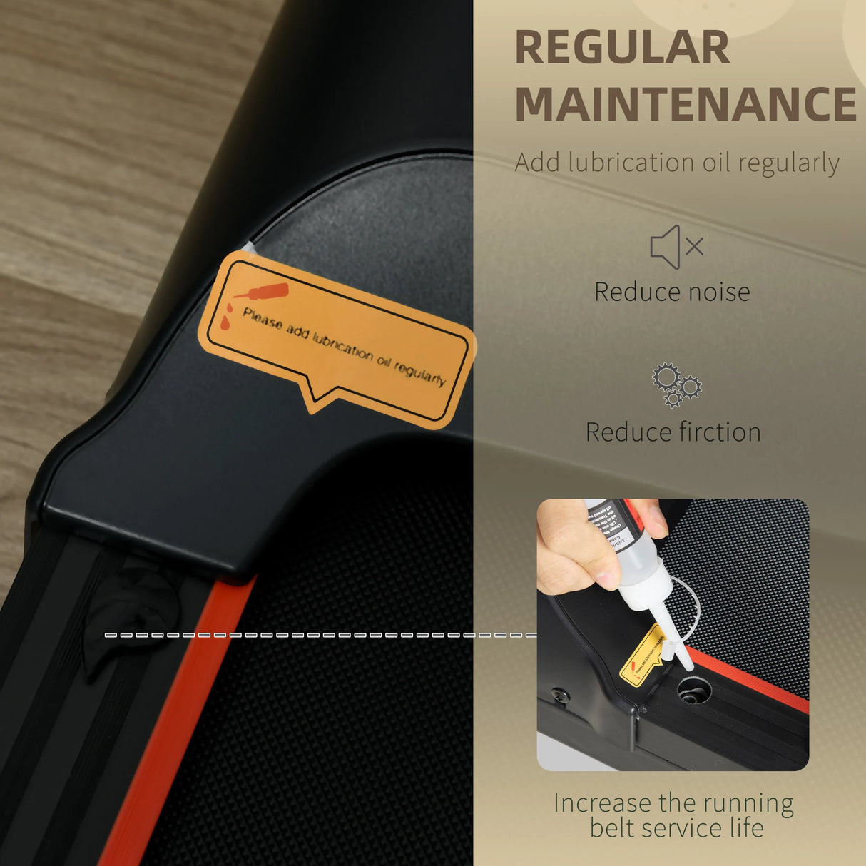 HOMCOM Foldable Walking Treadmill, with LED Display and Wheels, for Home, Office, Gym, Red