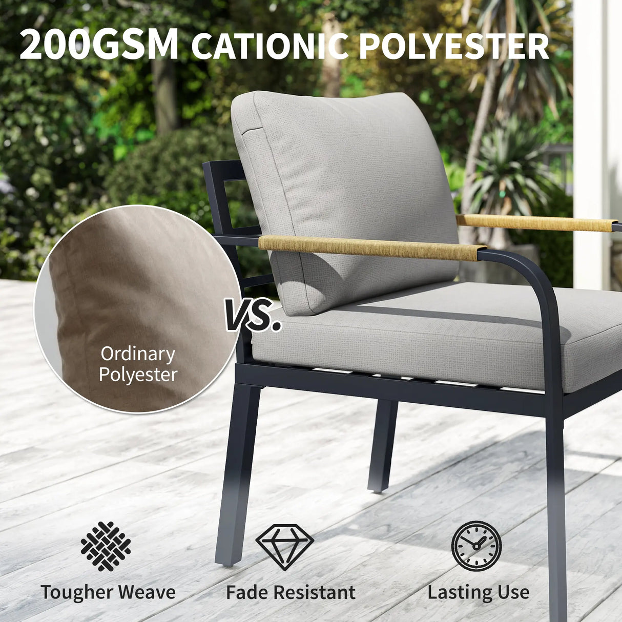 Outsunny 7 Seater Garden Furniture Set, Metal Garden Sofa Set with Cushions, Outdoor Furniture Conversation Sets, Light Grey
