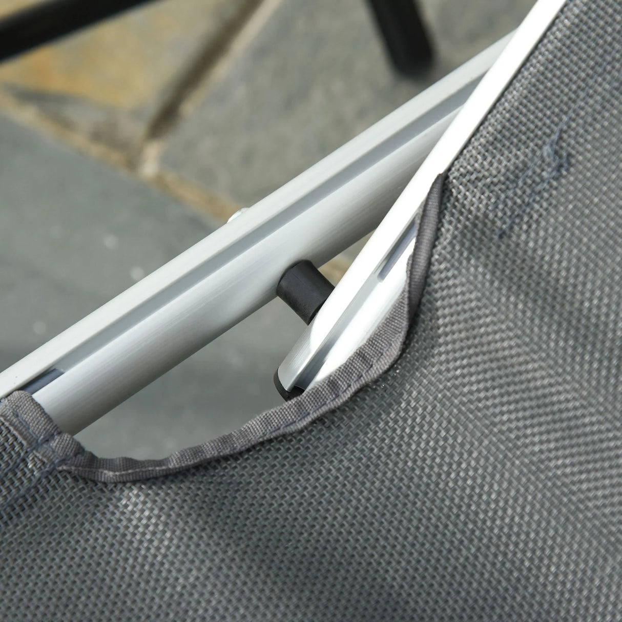 Outsunny Foldable Outdoor Sun Loungers Set of 2, Reclining Lounge Chair Camping Bed Cot with Pillow 4-Level Adjustable Back Aluminium Frame, Grey