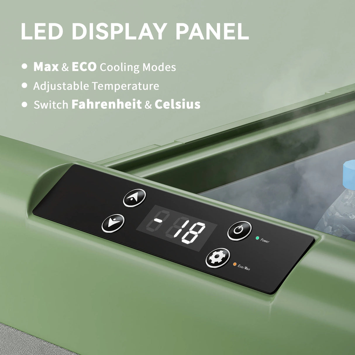 Outsunny 50L Portable Car Refrigerator - Light Green and Grey