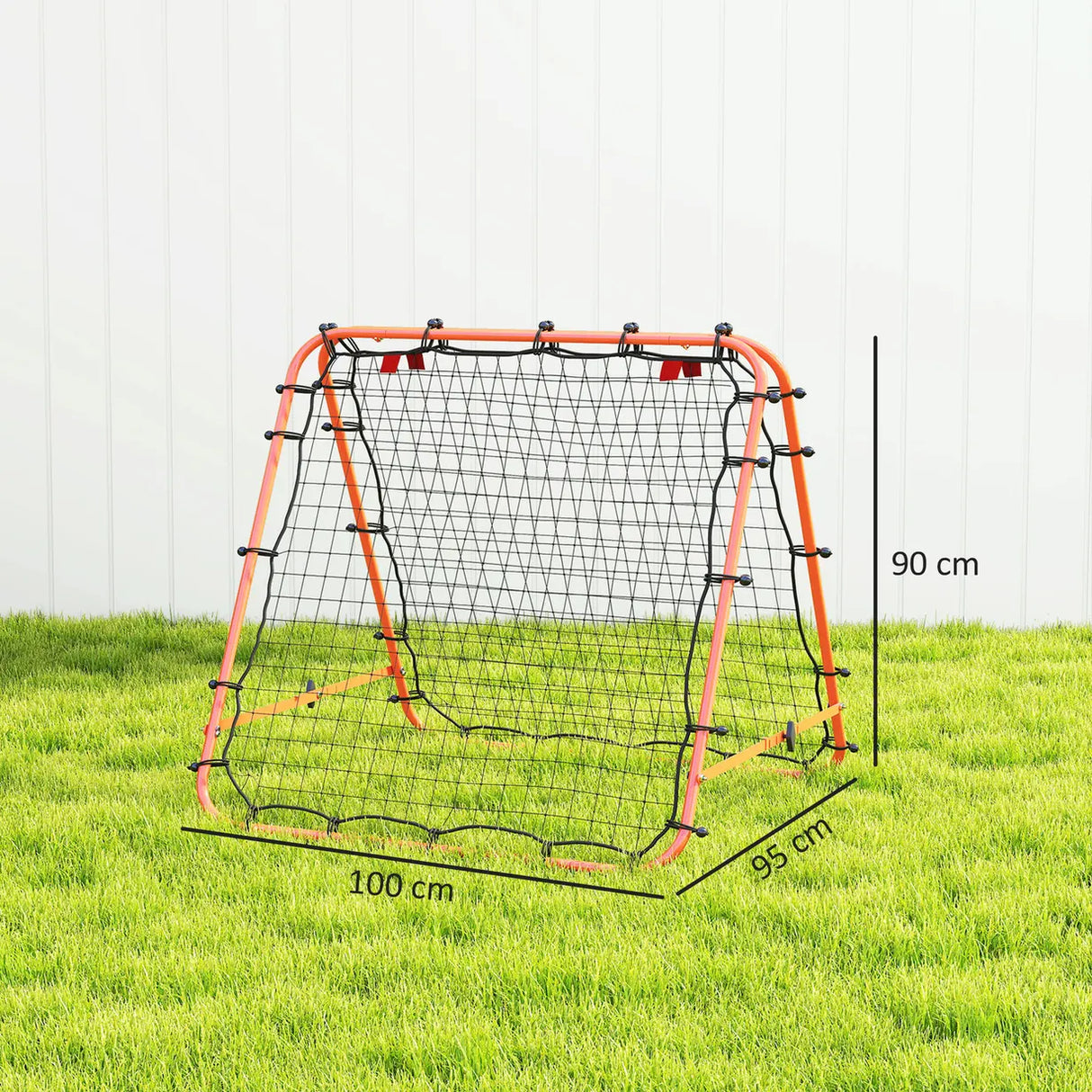 HOMCOM Double Sided Football Rebounder Net, Football Rebound Goal with Five Adjustable Angles, Orange