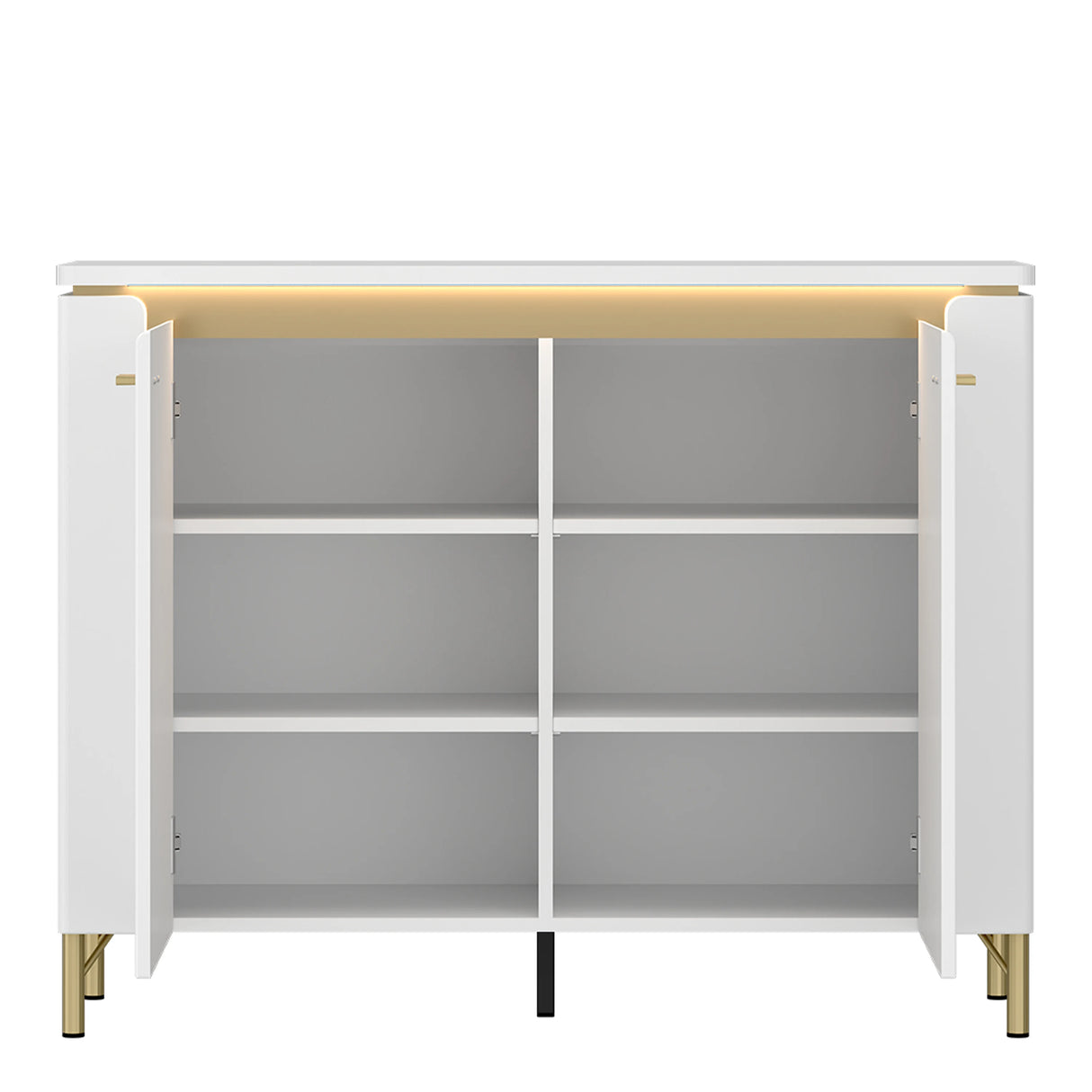 Lazio Sideboard 2 Door in Alpine White/White Gloss