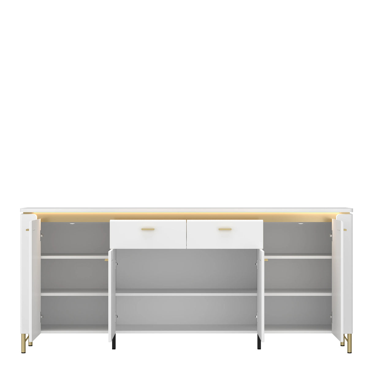 Lazio Sideboard 4 Door 2 Drawer in Alpine White/White Gloss