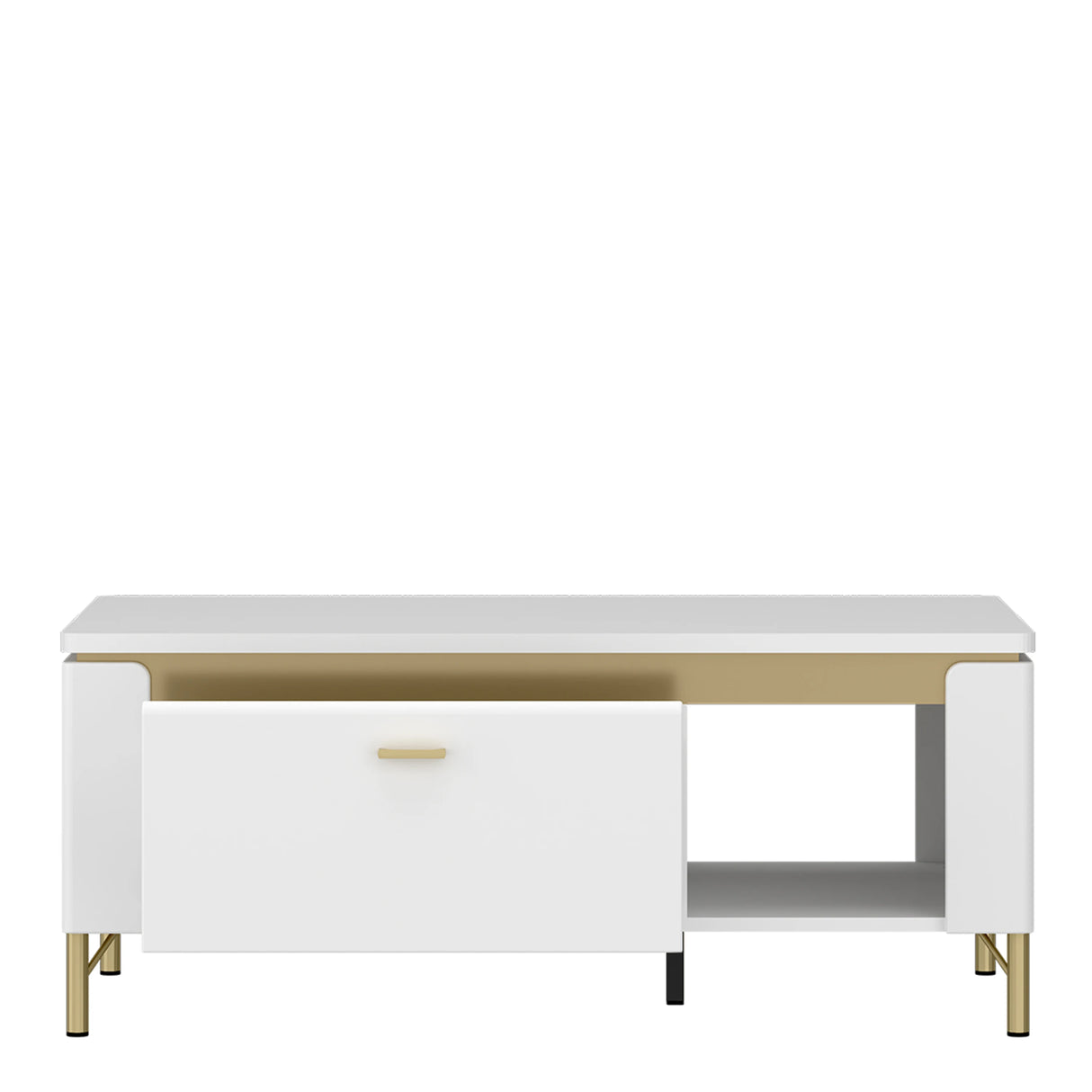 Lazio Coffee Table 1 Drawer in Alpine White/White Gloss