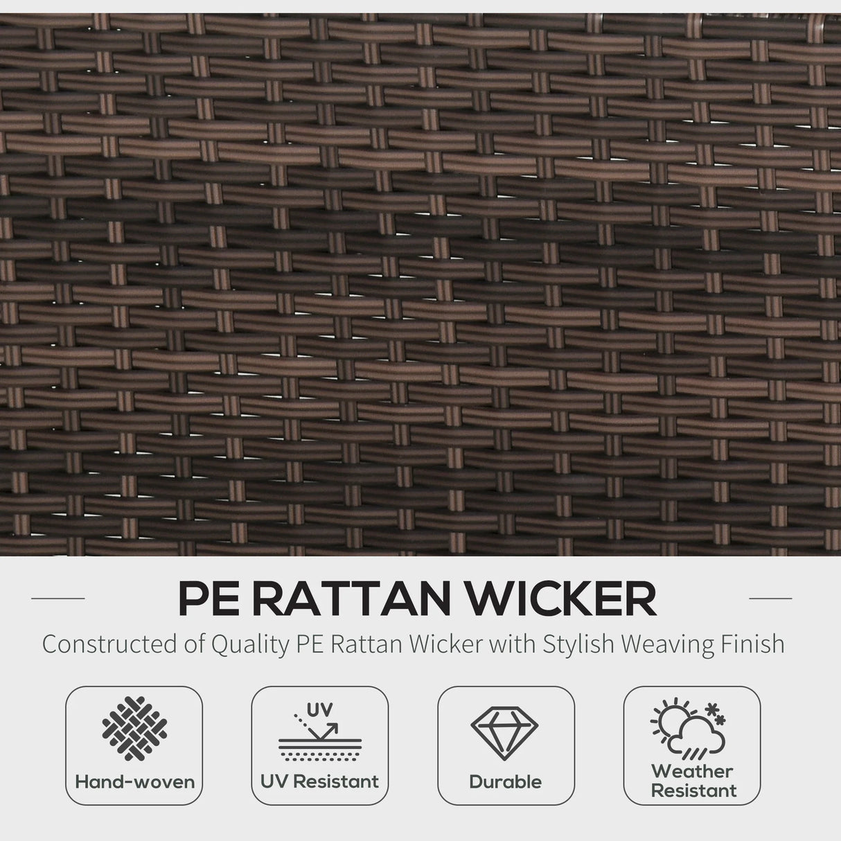 Outsunny Rattan Corner Sofa Set 4-Seater Outdoor Garden Sofa for Patio - Brown