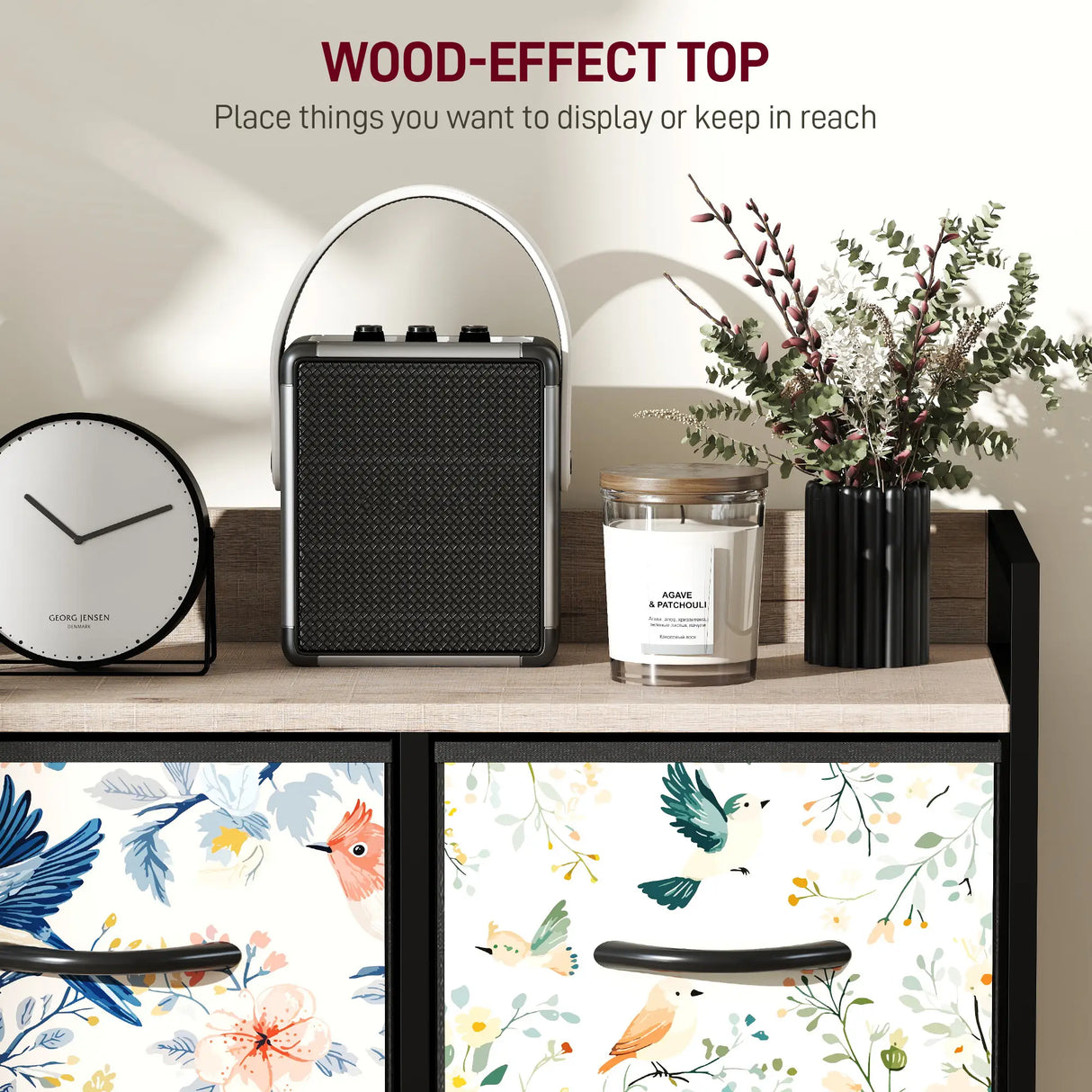 HOMCOM 5-Drawer Chest of Drawers - White